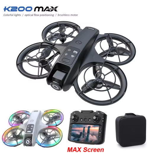 K200 MAX RC Drone 2.4/4.5 Polegada Tela Controle Remoto Brushless 2.4G Fluxo