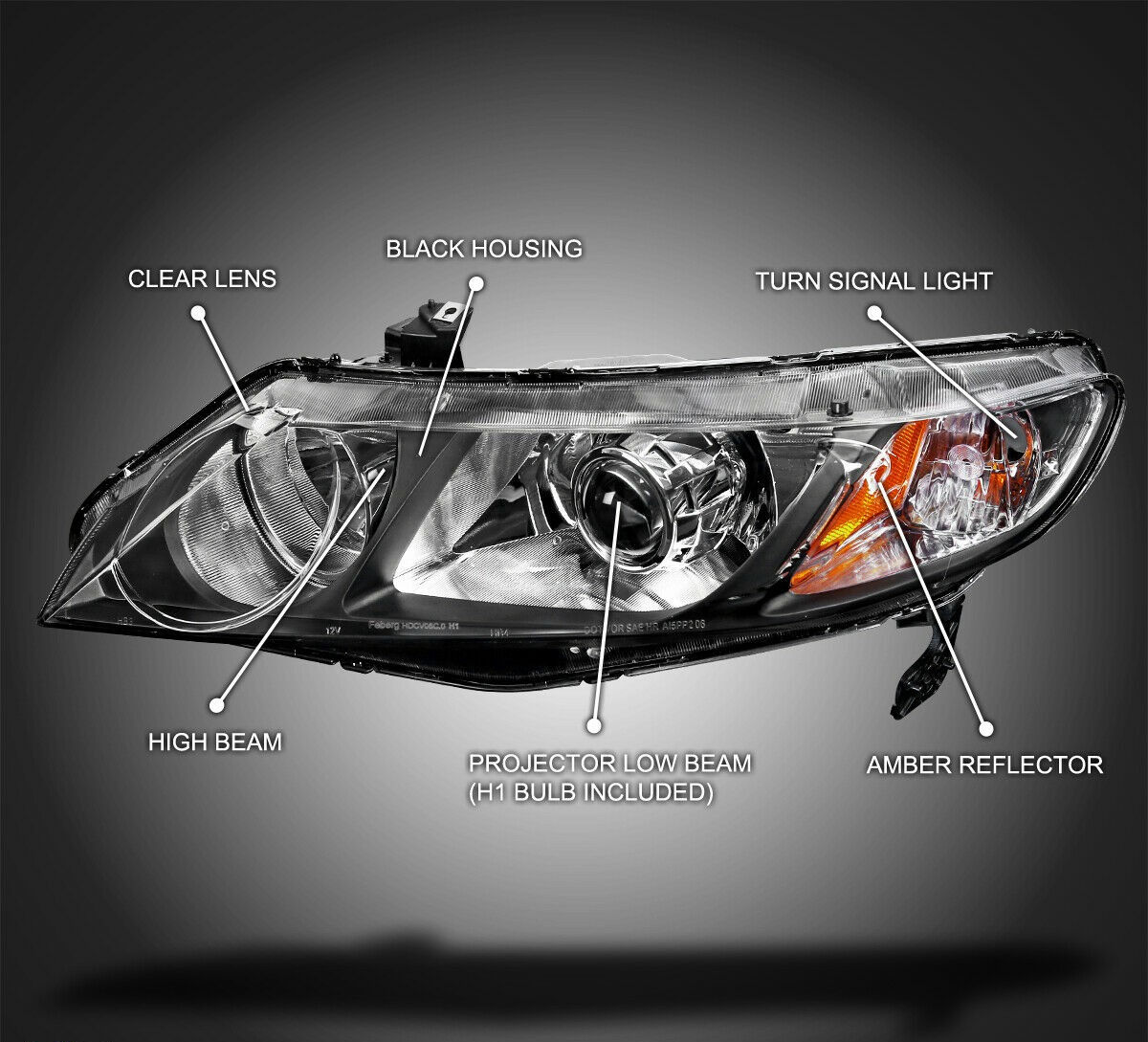 Unidades Delanteras Para Honda Civic 2006-2011 Sedan Proyector