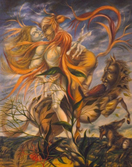 (86-M) Etreinte hippomobile