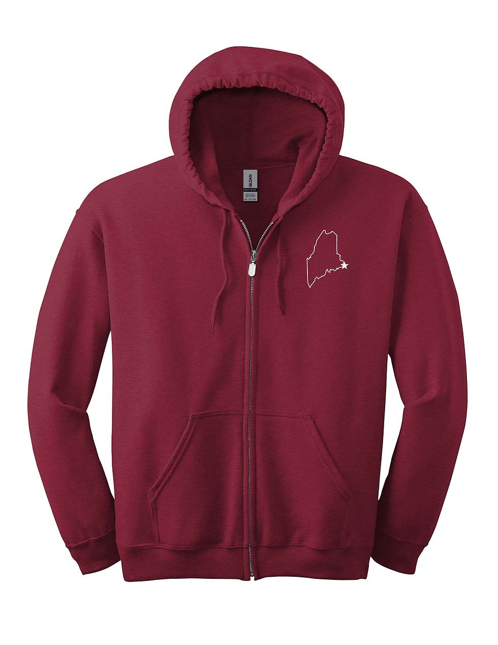 Thumbnail: Eastport Maine Hoodie Full Zip White Lettering