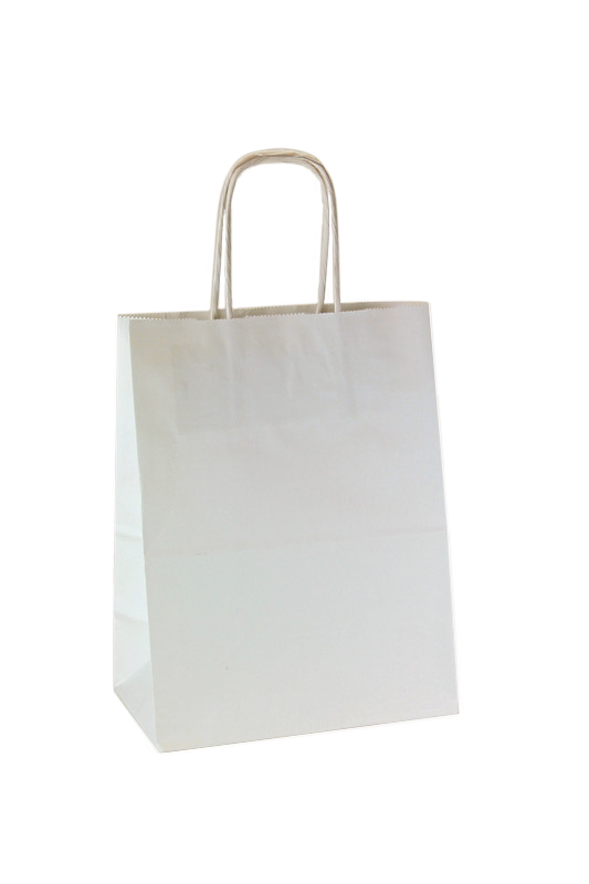 500 Weiße Papiertragetaschen 8 X 4,75 X 10,5 Zoll – Mit Griffen, Ideal Für Einzelhandel & Geschenke