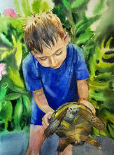 Junge mit Schildkrote
Aquarell 2024