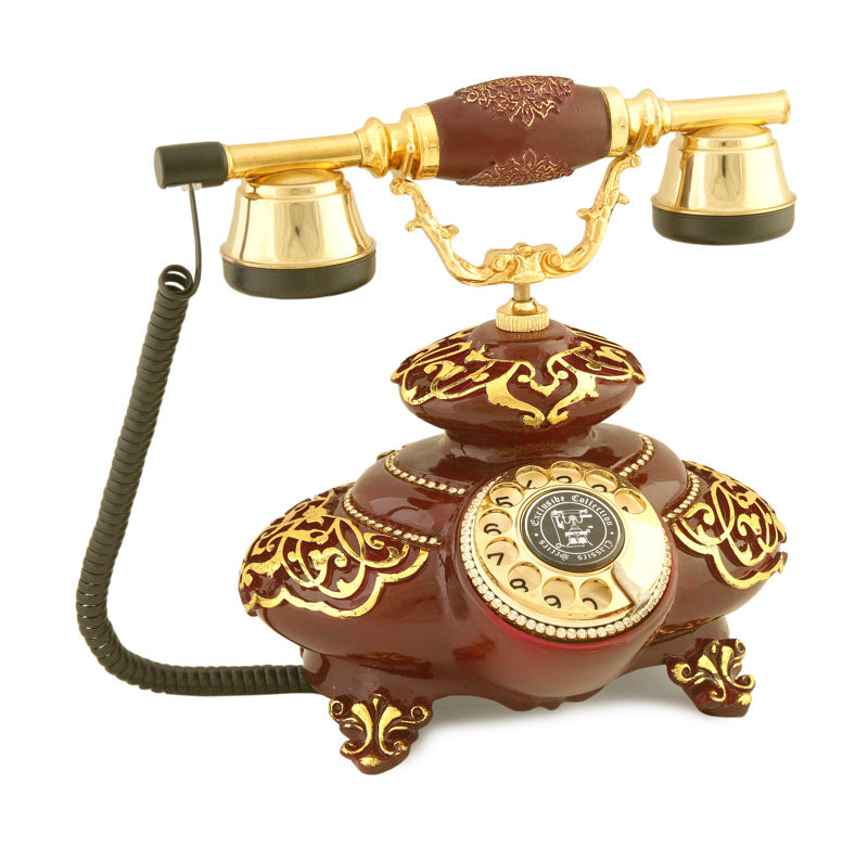 Thumbnail: İtalyan Swarovski Taşlı Bordo Klasik Telefon