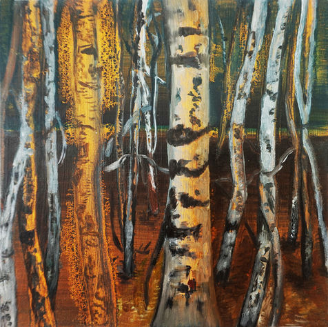 Landscape painter Deborah Wasserman paints birch trees in dialogue with painter Matthew Wong