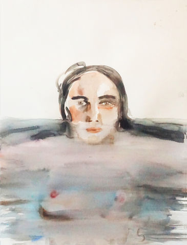 Portraits of women bathers Drawing by New York feminist artist Deborah Wasserman painter from Brazil and Israel