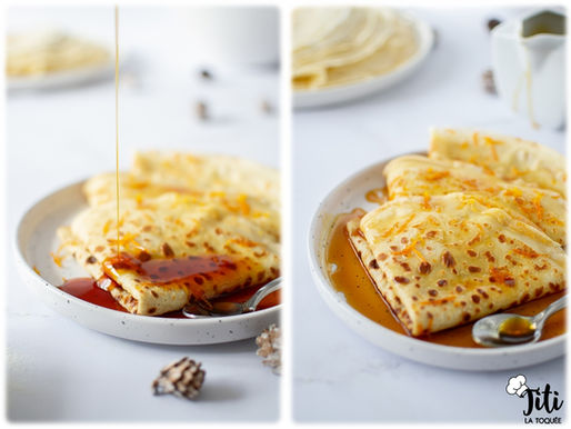 Crêpes et caramel à l'orange
