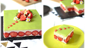 Le Fraisier à la noisette et au chocolat blanc d'Eddie Benghanem