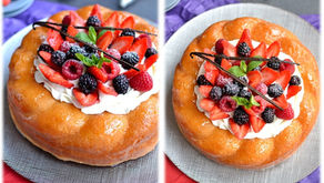 Baba aux fruits rouges et thé vert menthe