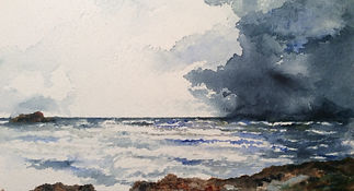 Ciel peintre marie c allio · aquarelles · acryliques · illustrations · dessins · watercolors · thèmes : vagues · portraits  · dos · mer · ciel · 