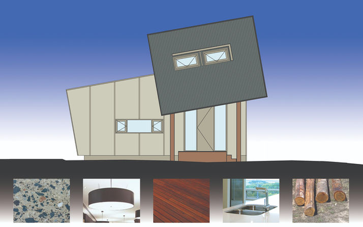 Architectural concept model of dual occupancy development design showing massing and layout
