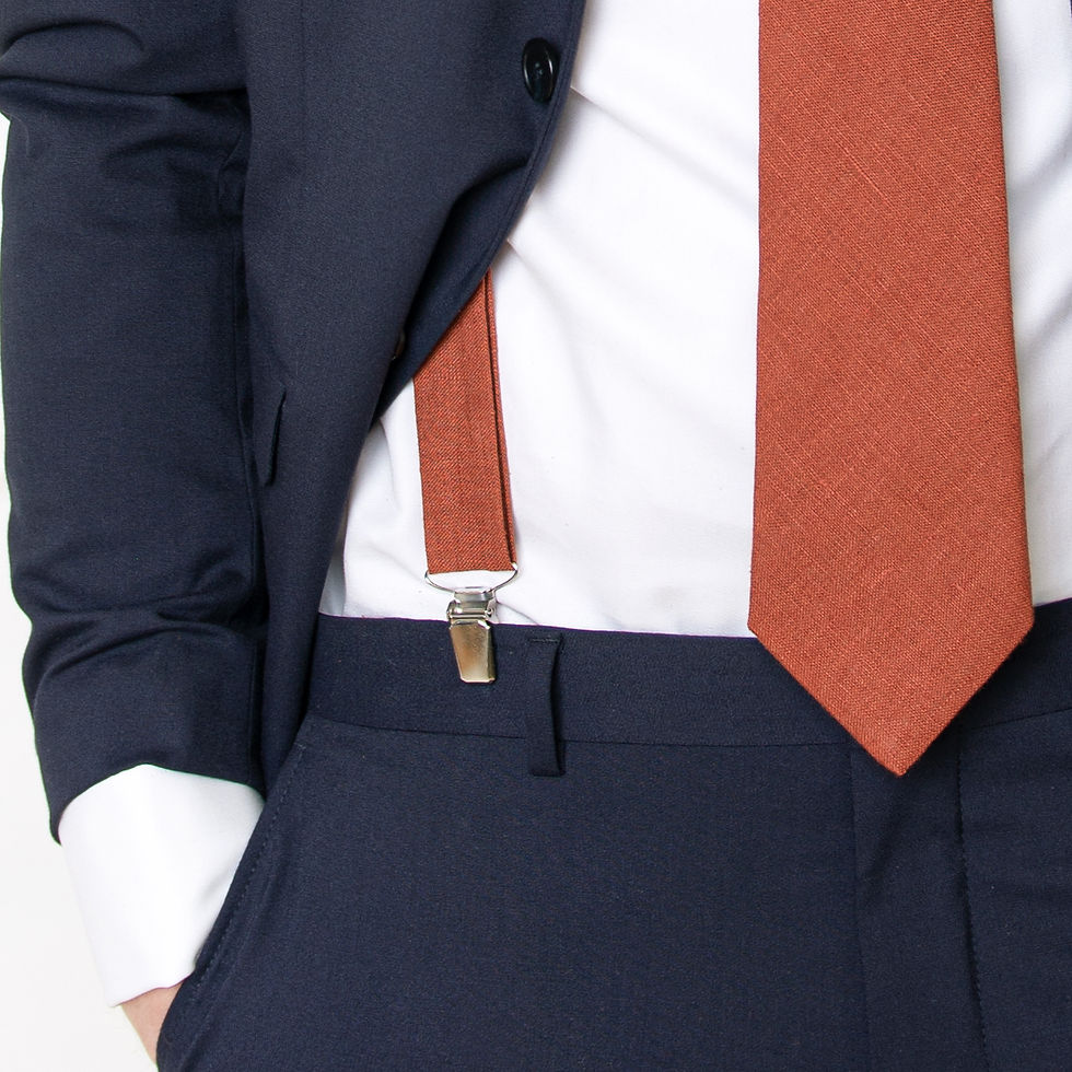 Miniaturbild: handmade burnt orange linen tie
