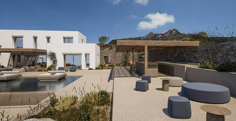 an artist 's impression of a house with a swimming pool and a bar .