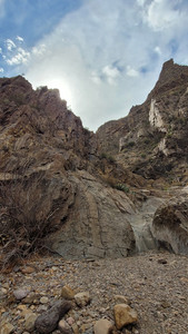 Hiking trail with Morning sun over the Chisos