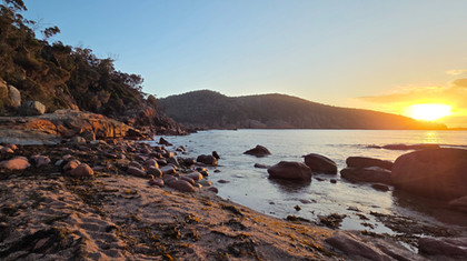 Changing angles on the sunset to capture the beauty of the beach and mountains