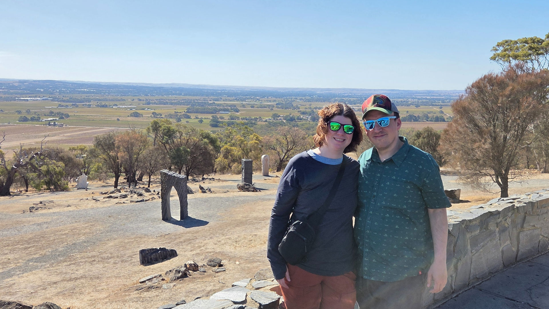 Beth and Chris enjoying a view of the Borossa wine valley