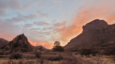 First sunrise in Chisos Basin
