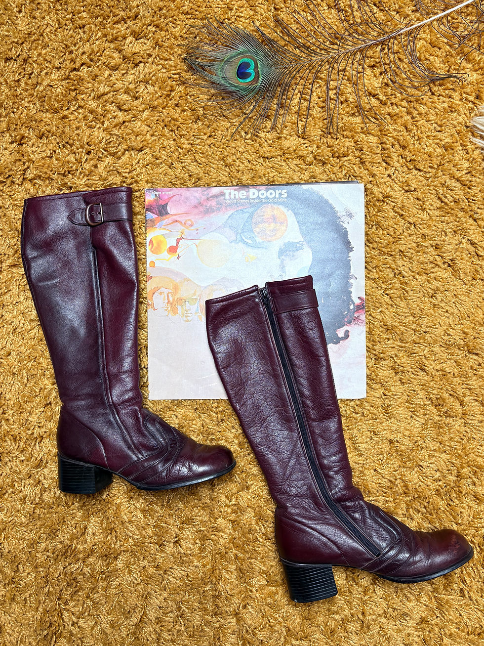Thumbnail: Love Her Madly 1960s Leather Knee Boots