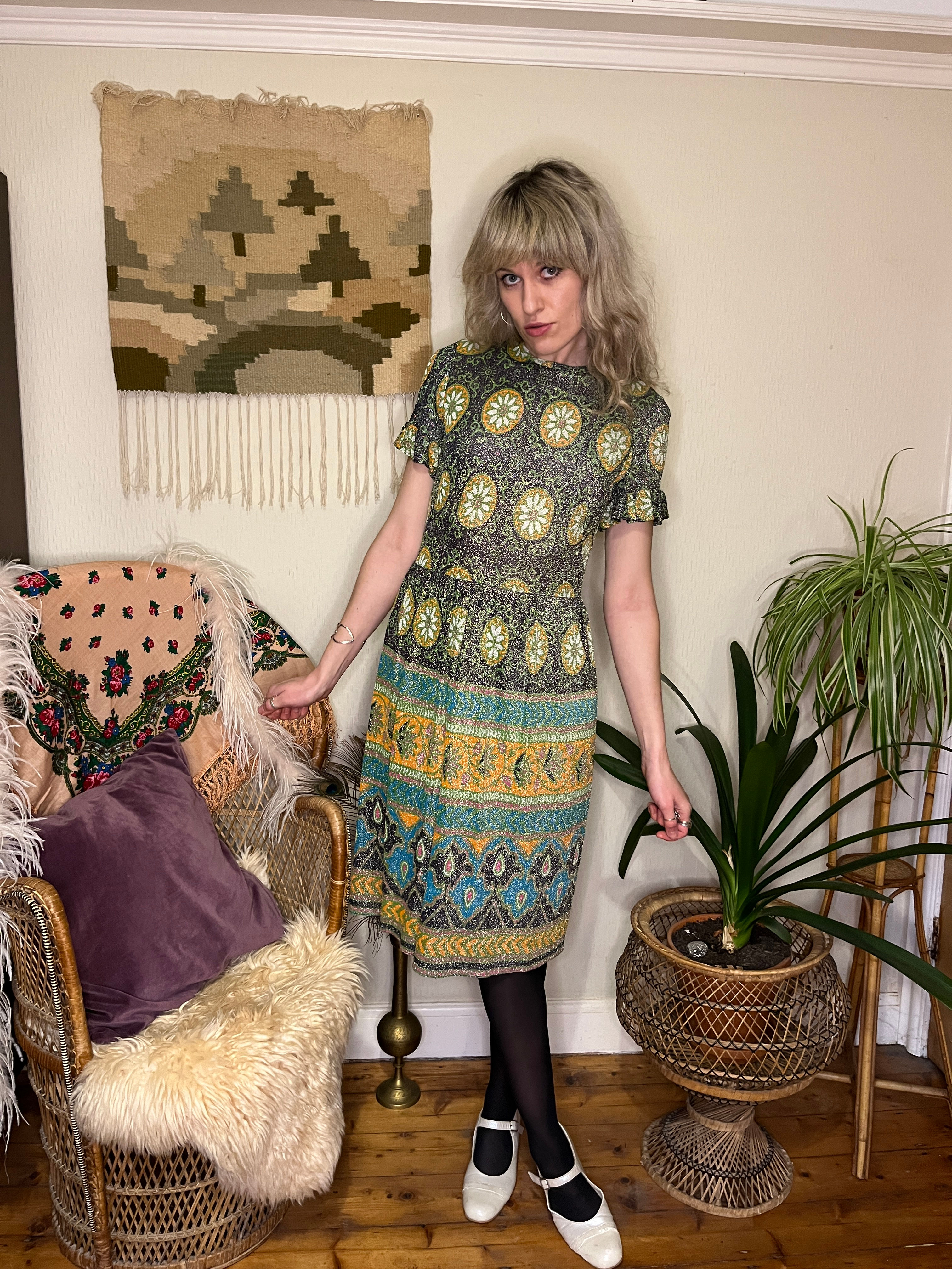 She's Not There 1970s Lurex Dress
