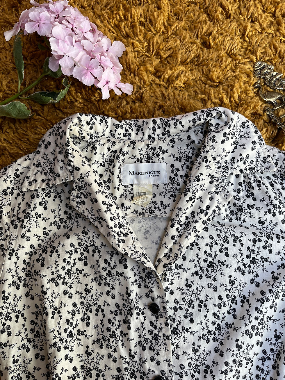 Thumbnail: These Days 1970s does 1940s Martinique London Belted Cotton Shirt