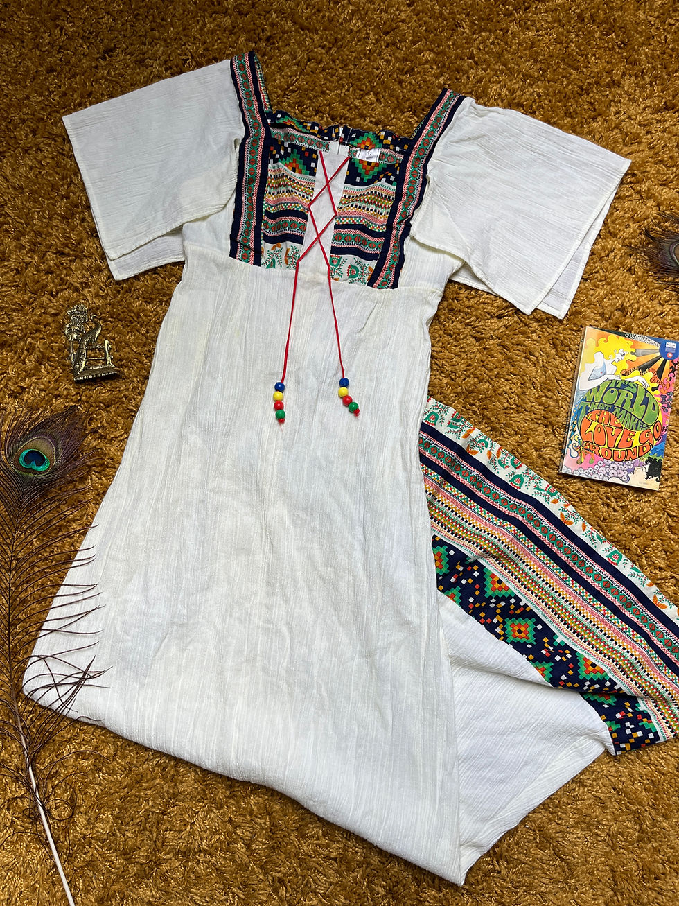 Thumbnail: Follow the Sun 1970s Cheesecloth Maxi Dress Spinney