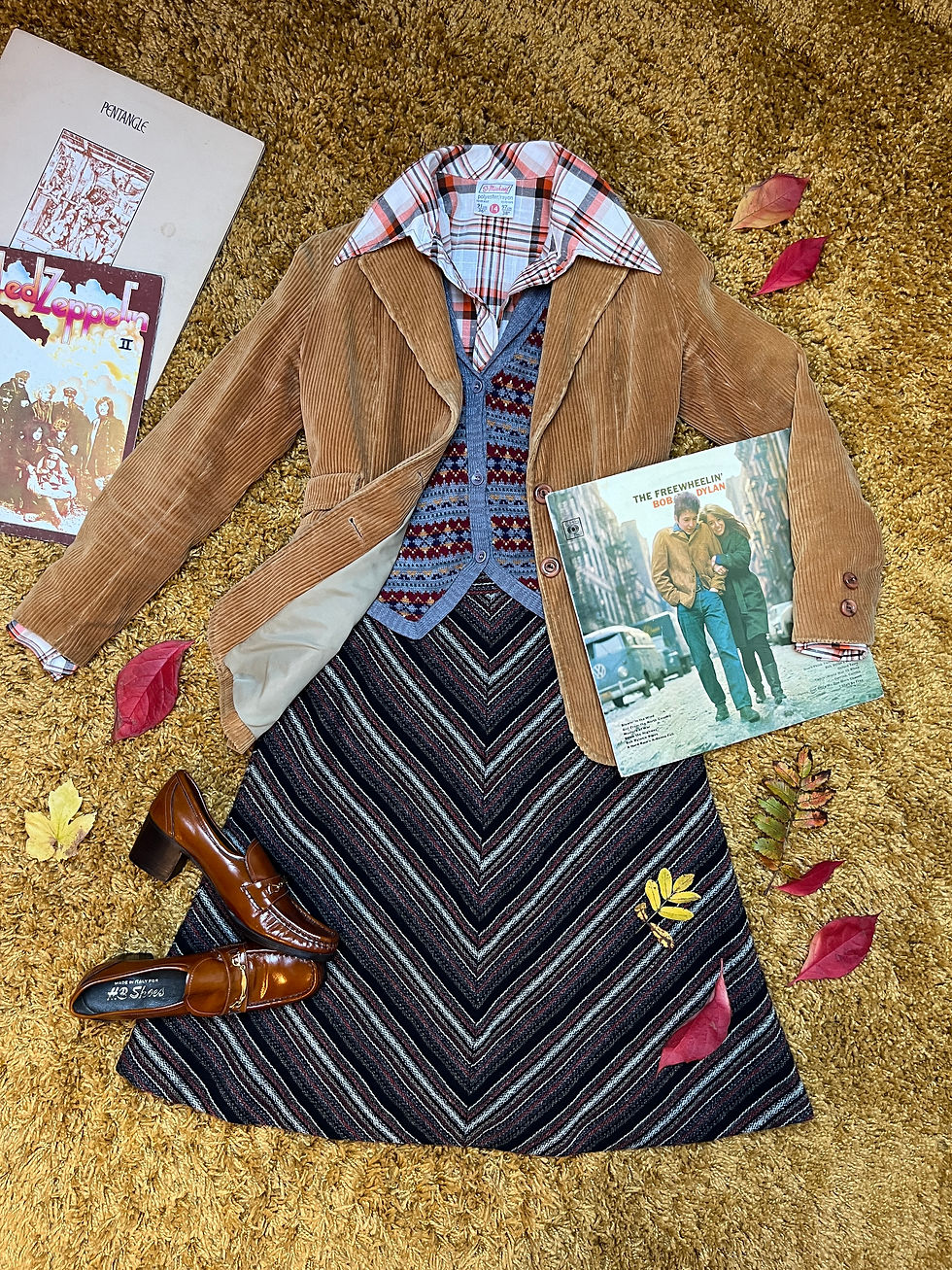 Cecilia 1970s Chevron Skirt