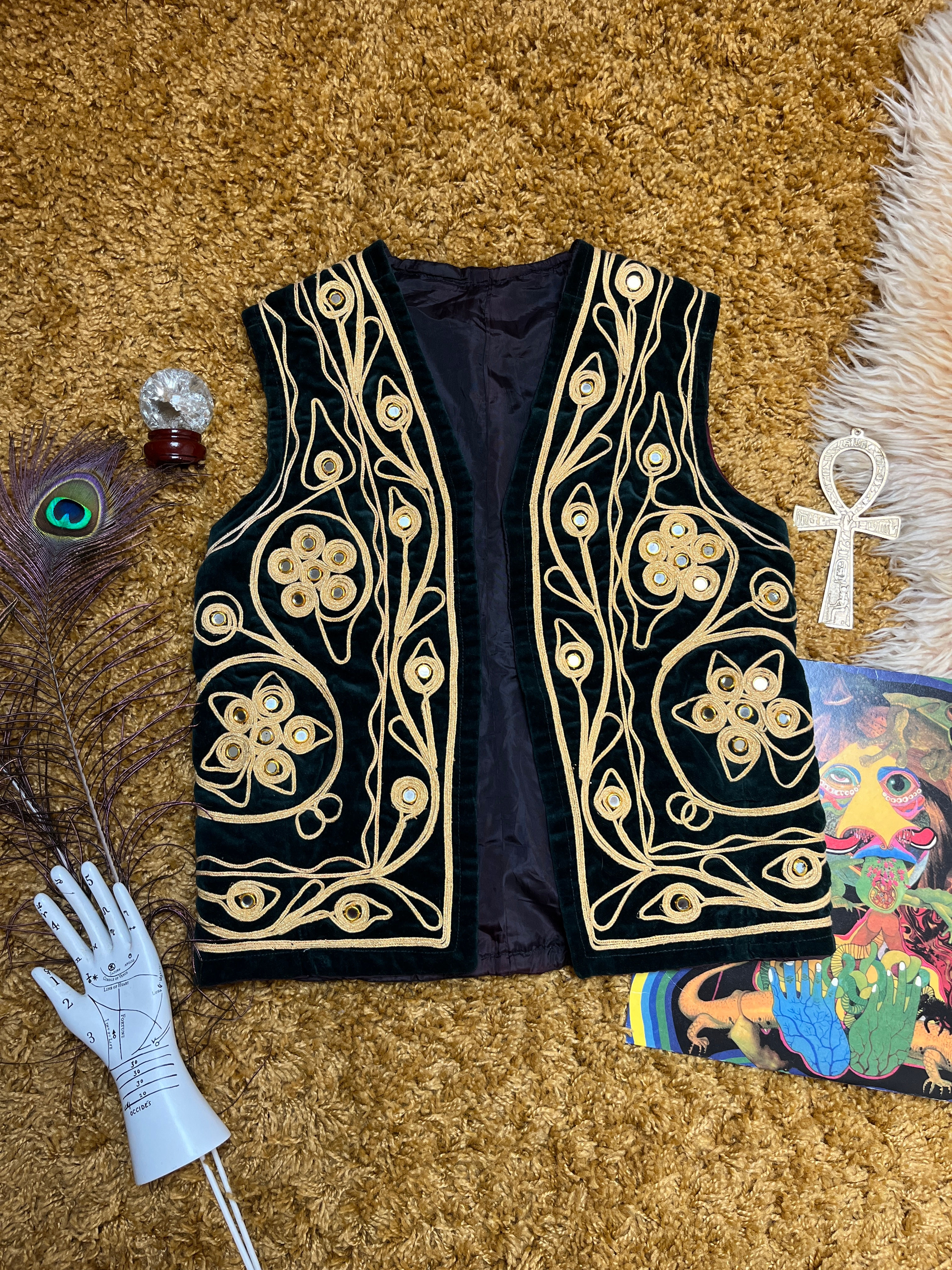 Wonderwall 1960s Velvet Embroidered Ottoman Waistcoat