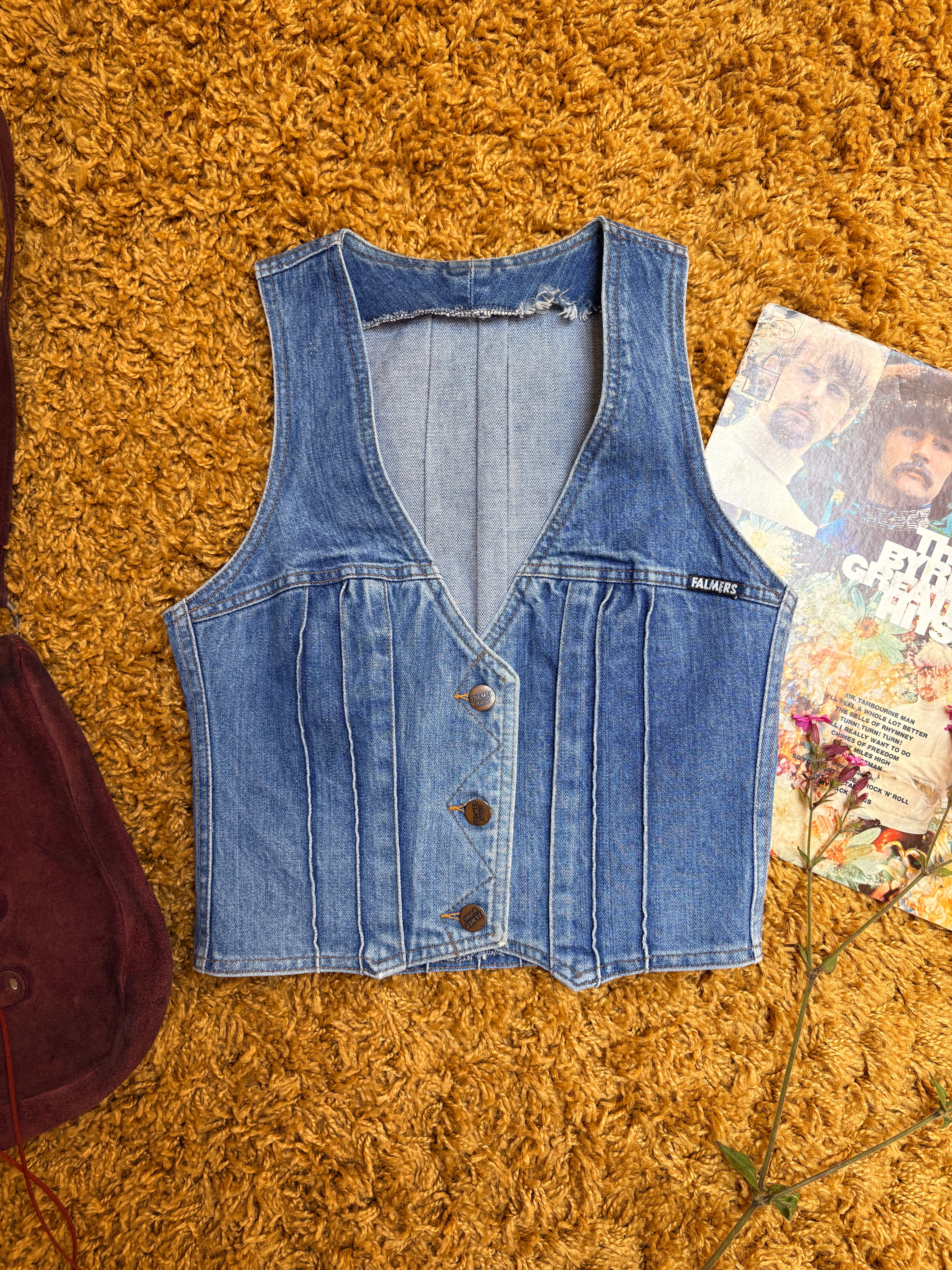 Hot Dusty Roads 1970s Falmers Denim Waistcoat
