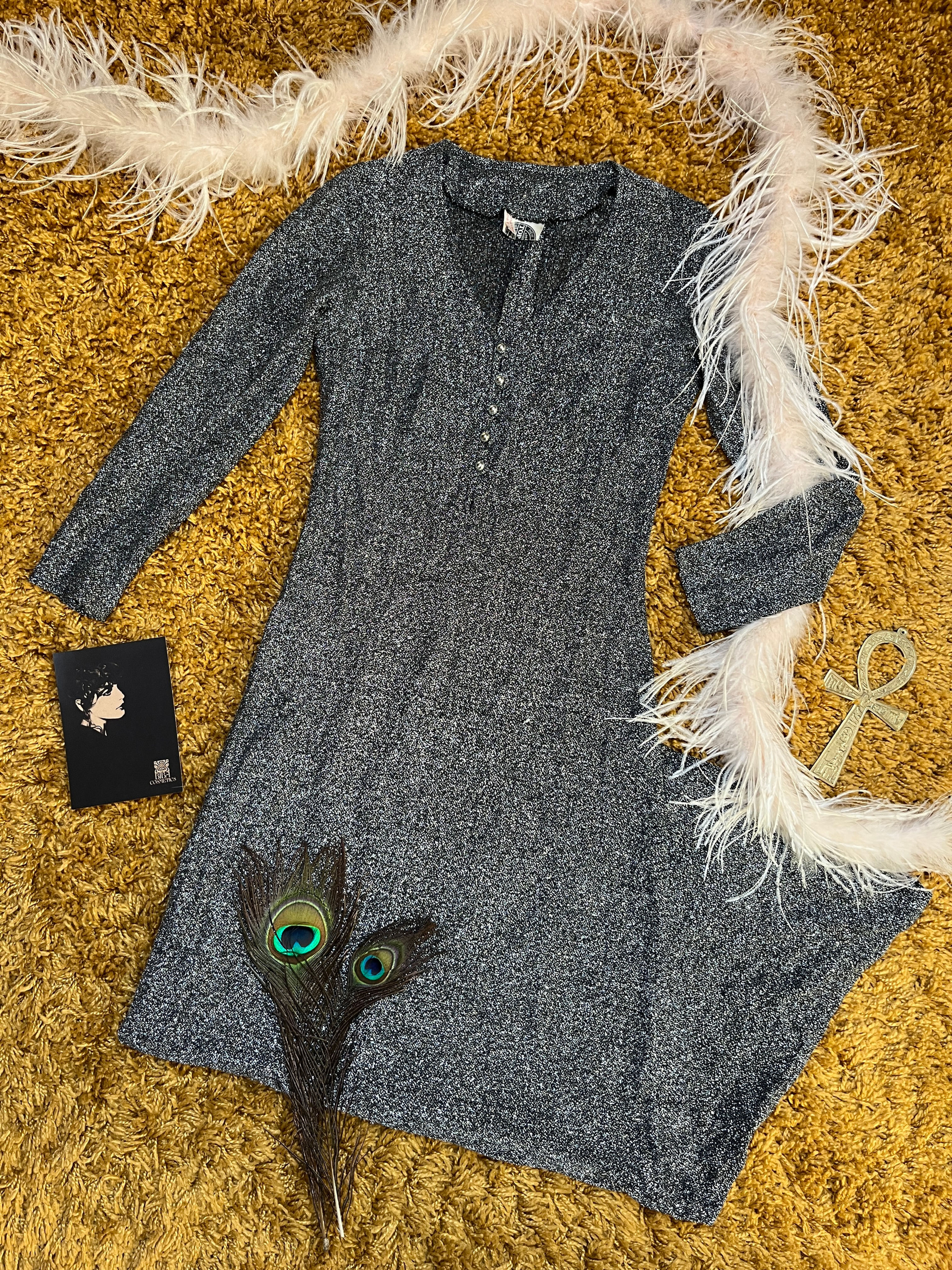 Dyna-Mite 1970s Topshop Lurex Maxi Dress