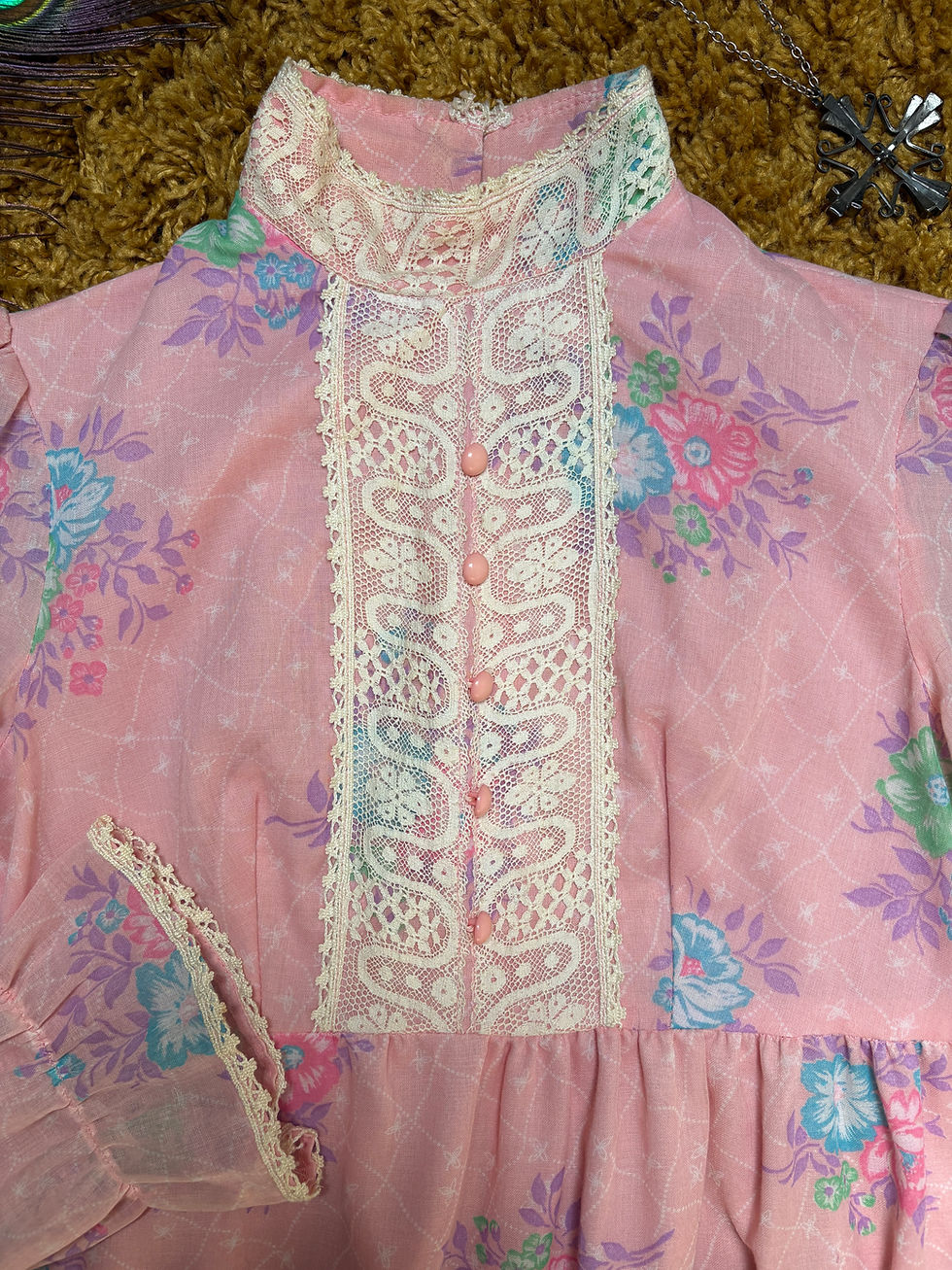 Thumbnail: Castles in the Air 1960s Medieval Revival Maxi Dress