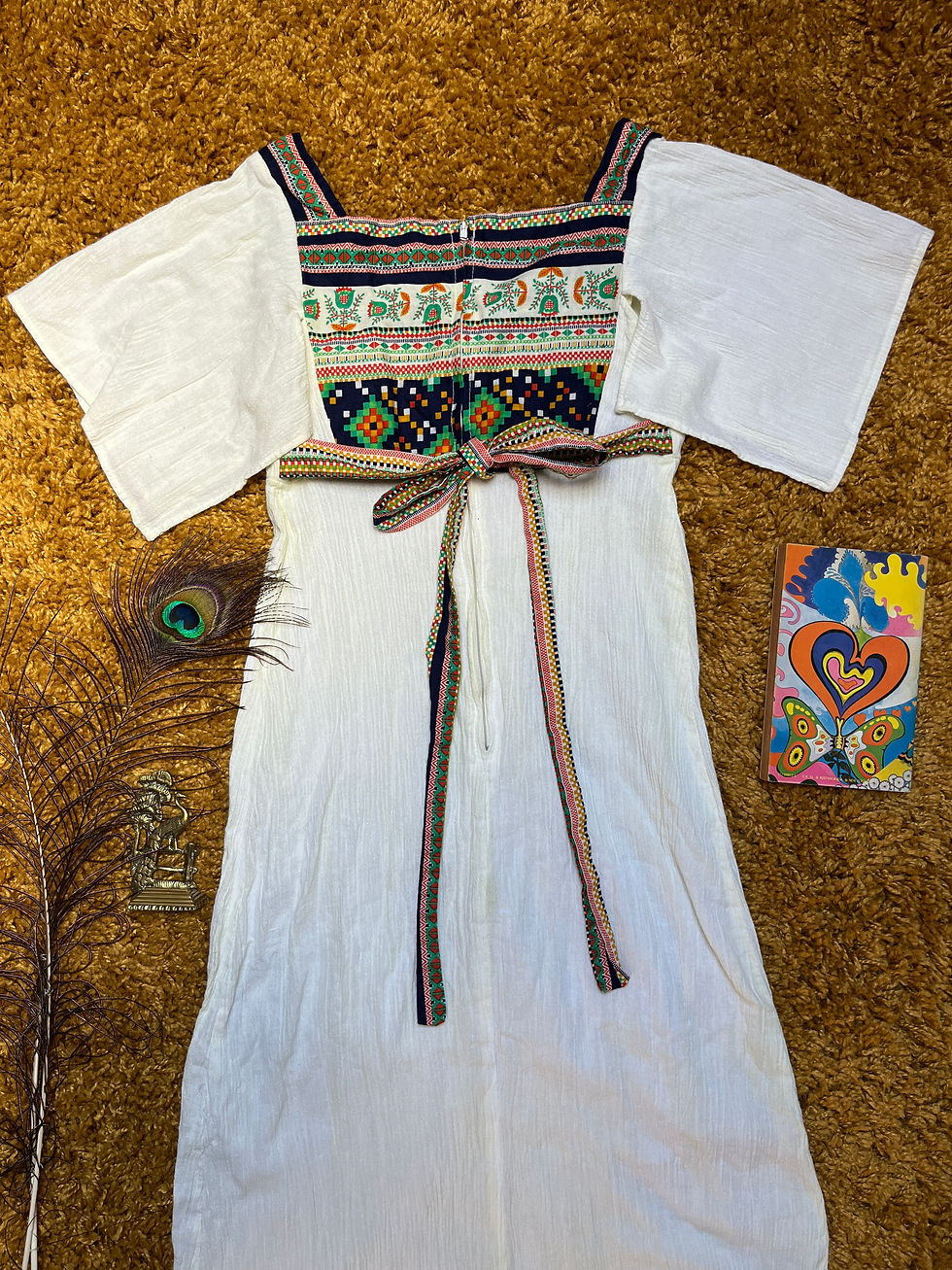 Thumbnail: Follow the Sun 1970s Cheesecloth Maxi Dress Spinney