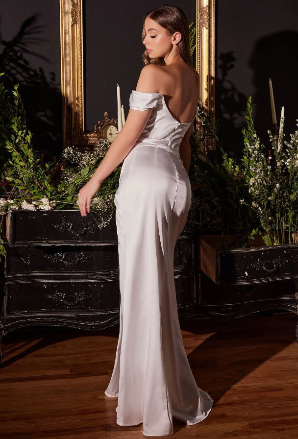 Thumbnail: CD Octavia Bardot SATIN Gown White
