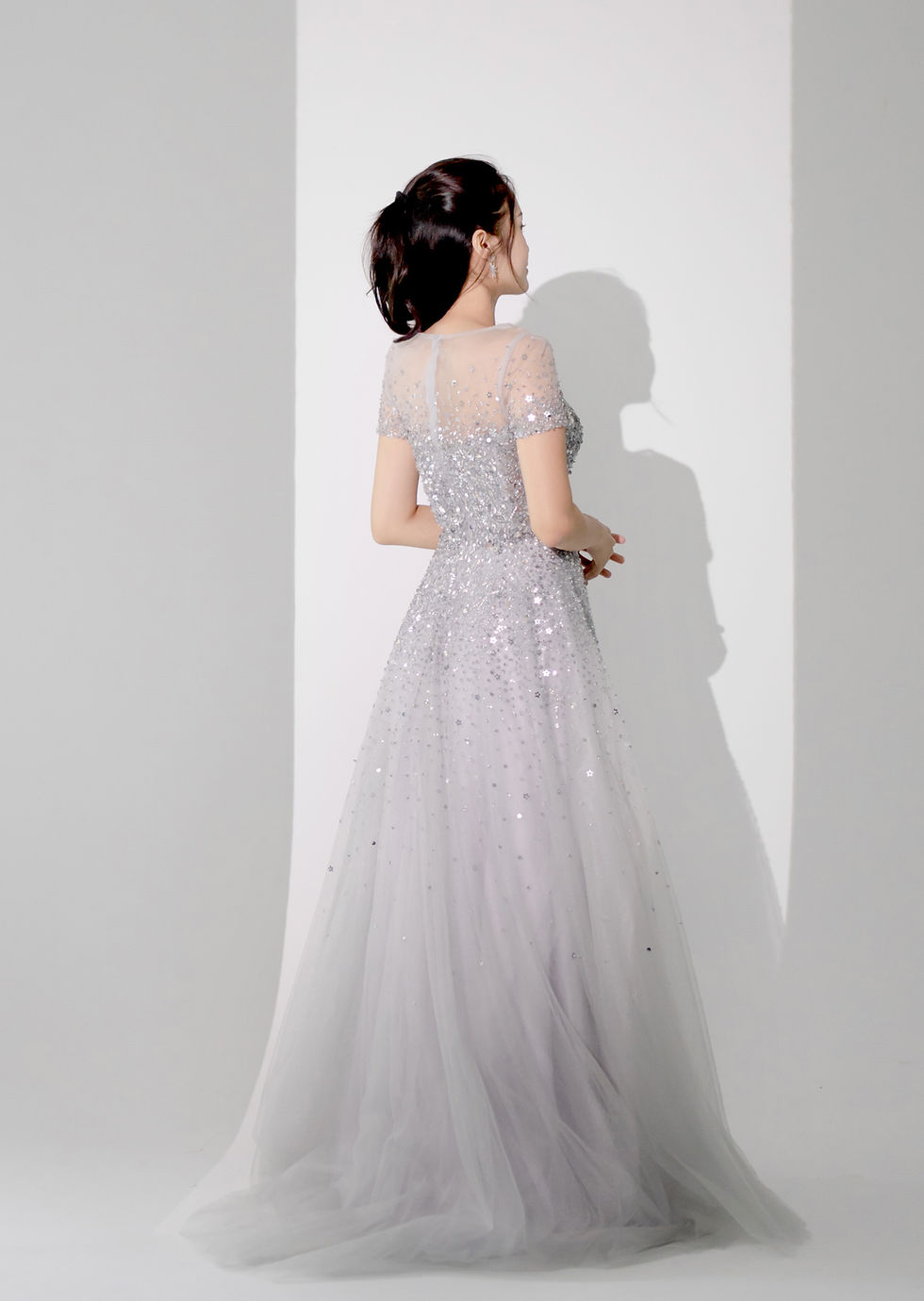 Thumbnail: Royal Silver Short Sleeves Gown