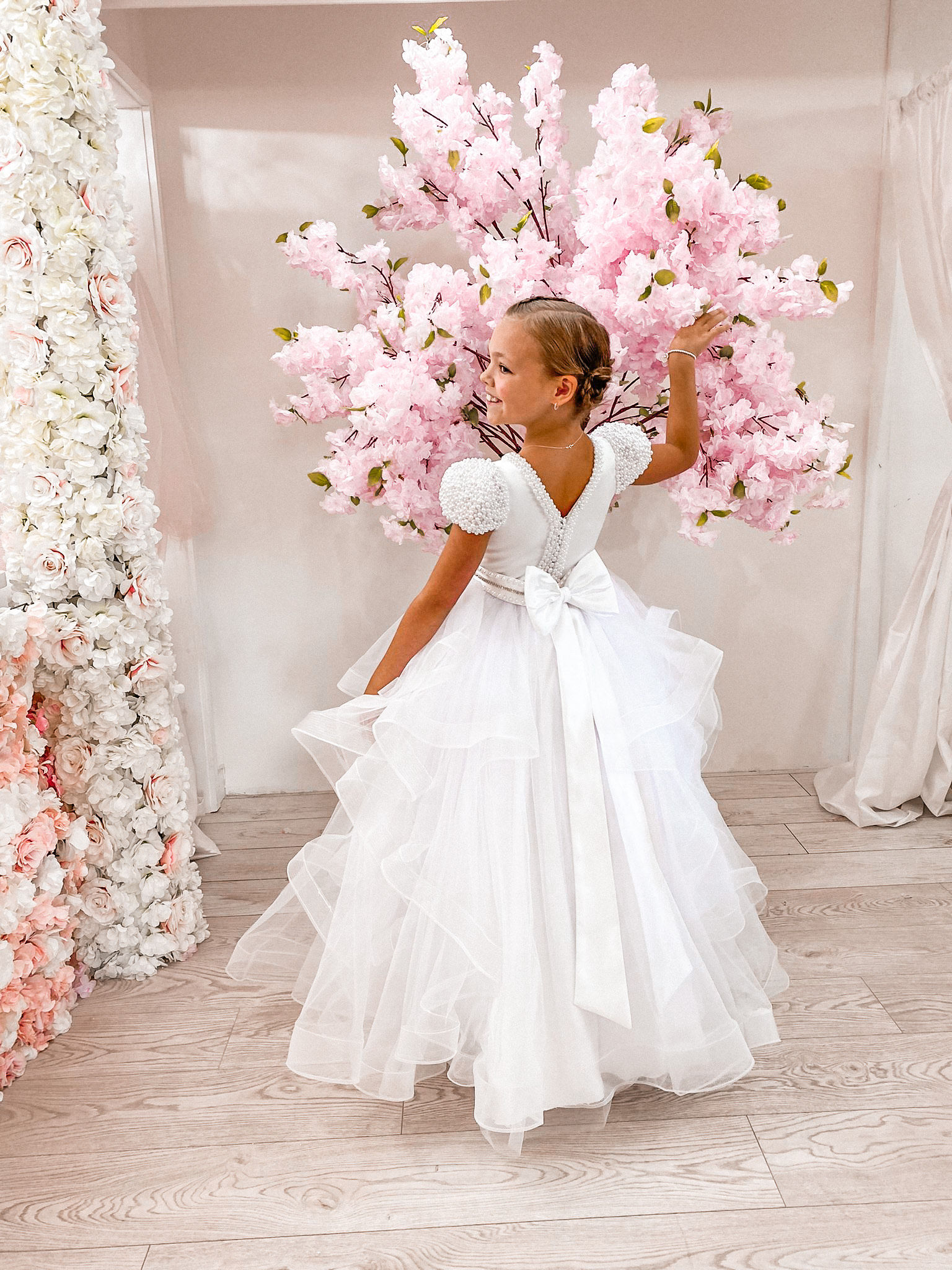 Pearl Duchess Dress (ruffle skirt)- C&P Exclusive Collection