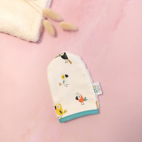Gant De Toilette D'apprentissage Léopard Bleu - Lylou Et Lyly