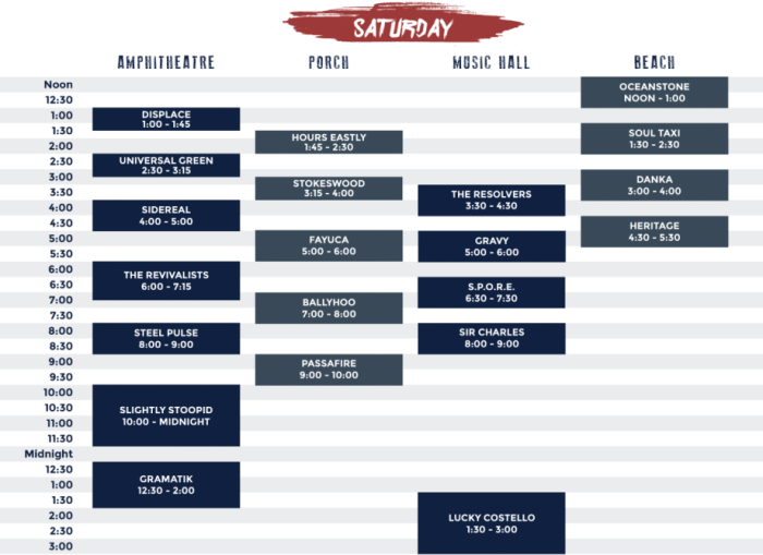 scheduleSaturday