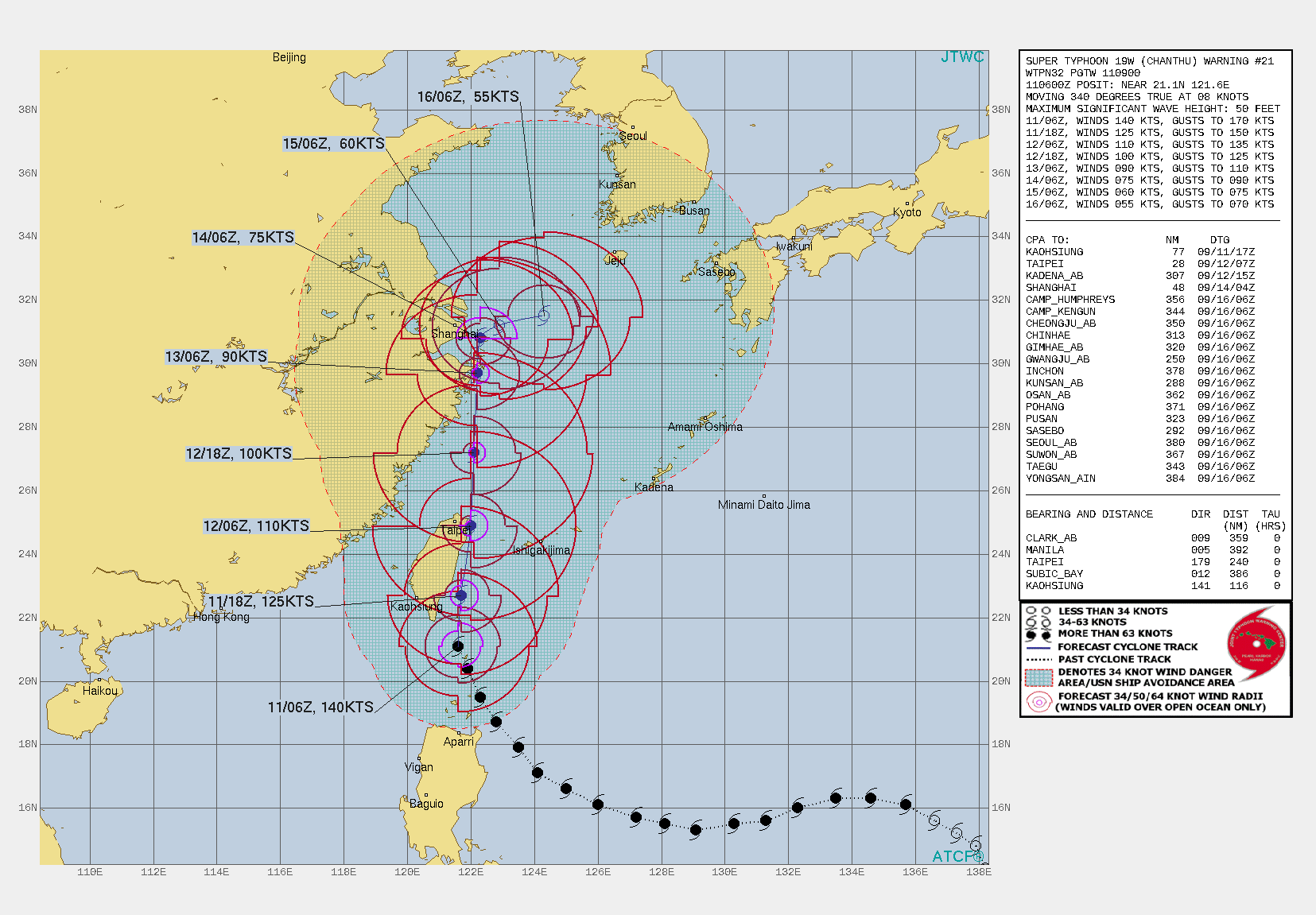 台風進路予想図