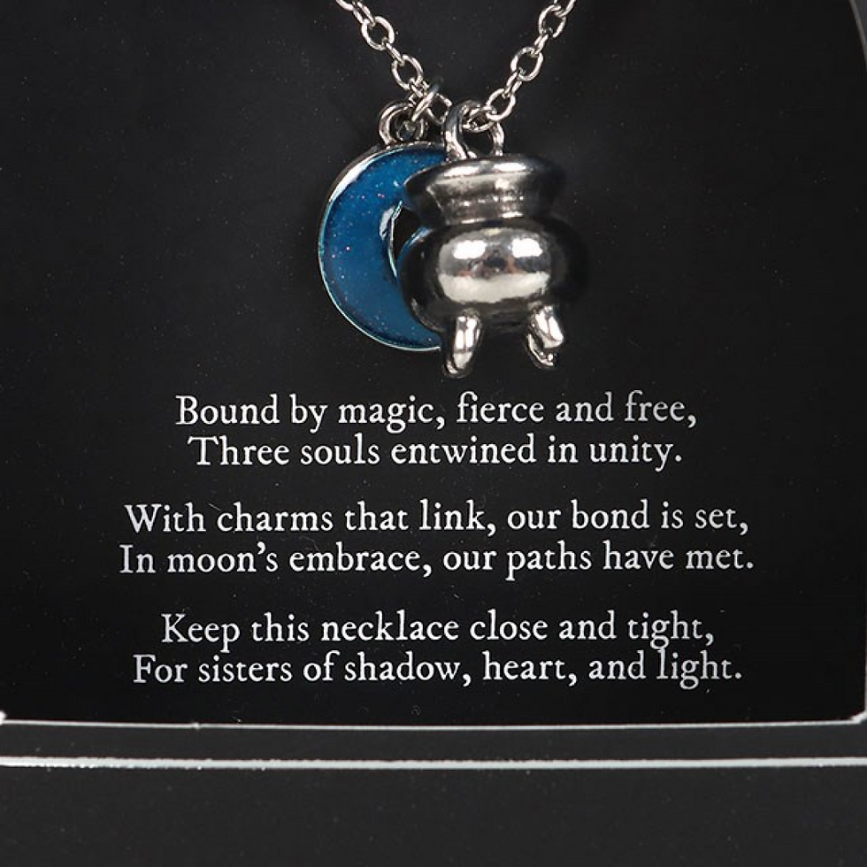 Thumbnail: Set of 3 Coven Sisters Cauldron Charm Necklaces