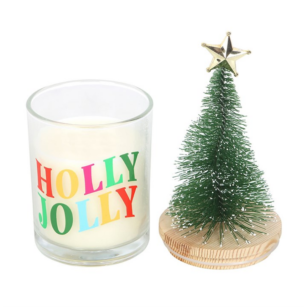 Thumbnail: Holly Jolly Pine & Fir Glass Candle with Tree