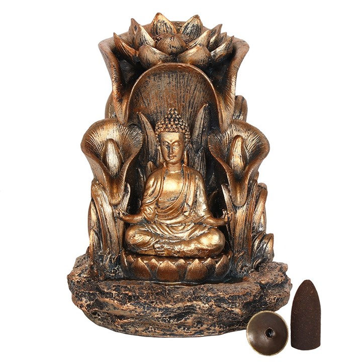 Thumbnail: Bronze Buddha Backflow Incense Burner 