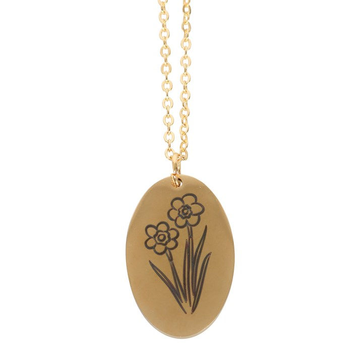 Thumbnail: March Daffodil Birth Flower Necklace Card