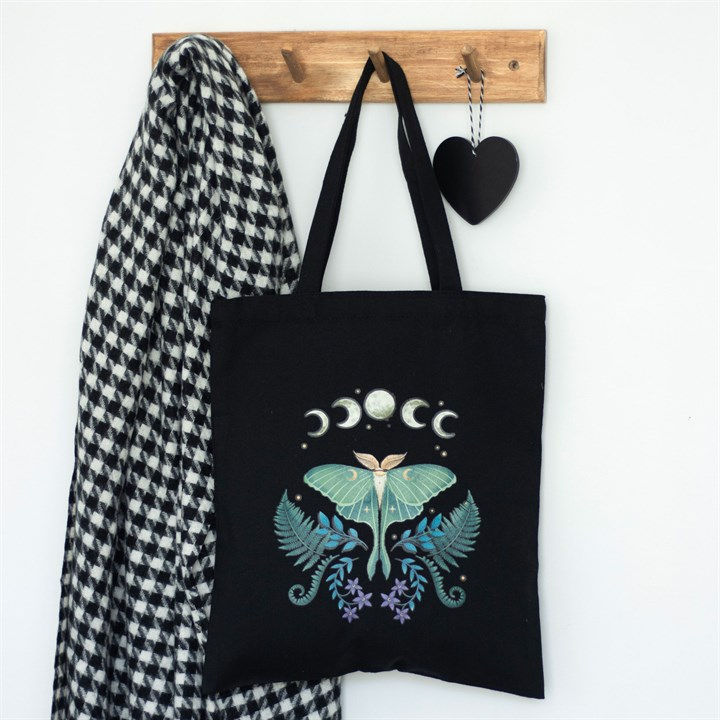 Thumbnail: Luna Moth Polycotton Tote Bag