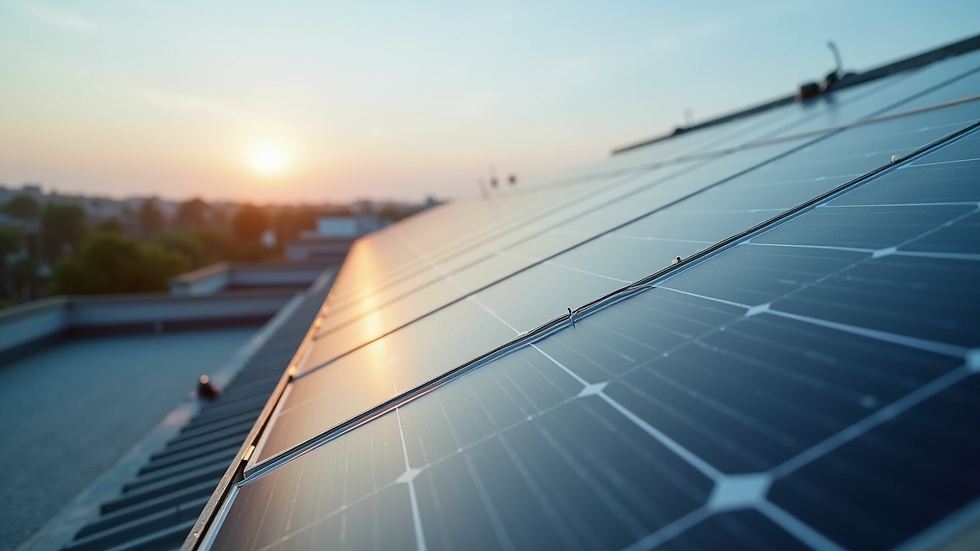 Close-up view of a solar panel installation on a rooftop
