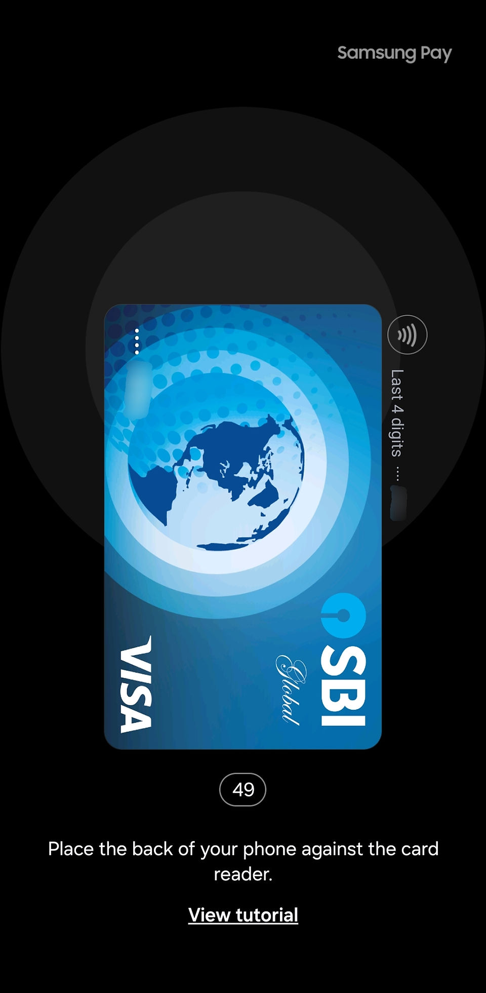 Paying with Contactless Debit Card on Samsung Wallet, Just tap the card on the POS Terminal.