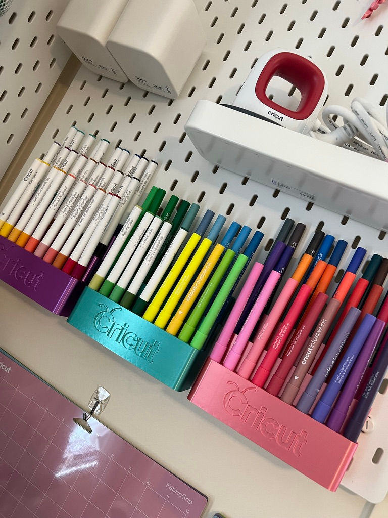 Cricut pen holders for IKEA Skagis pegboard.