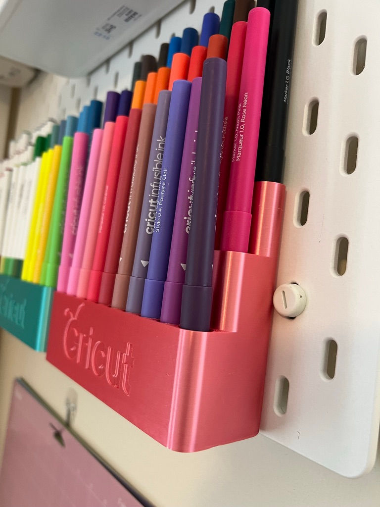 Cricut pen holders for IKEA Skagis pegboard.