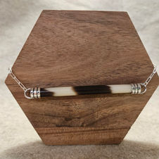 Sterling silver and porcupine quill necklace.
