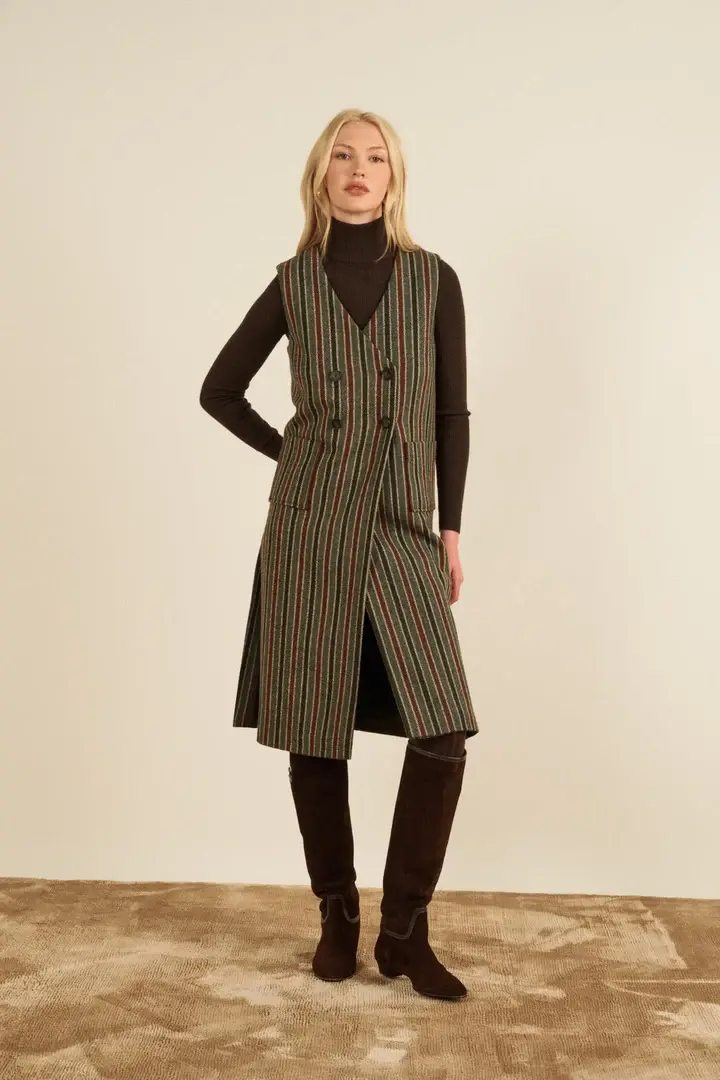Miniatura: Venice Jacket Grey Red Stripes Maria de la Orden