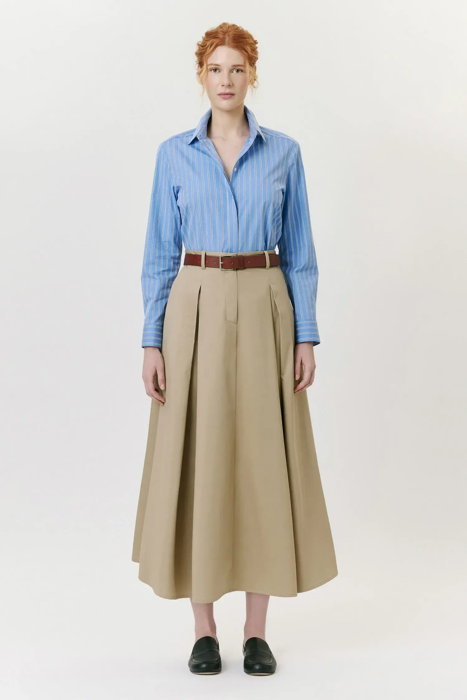 Saia Pregas Bolso Faca Sépia Andrea Marques