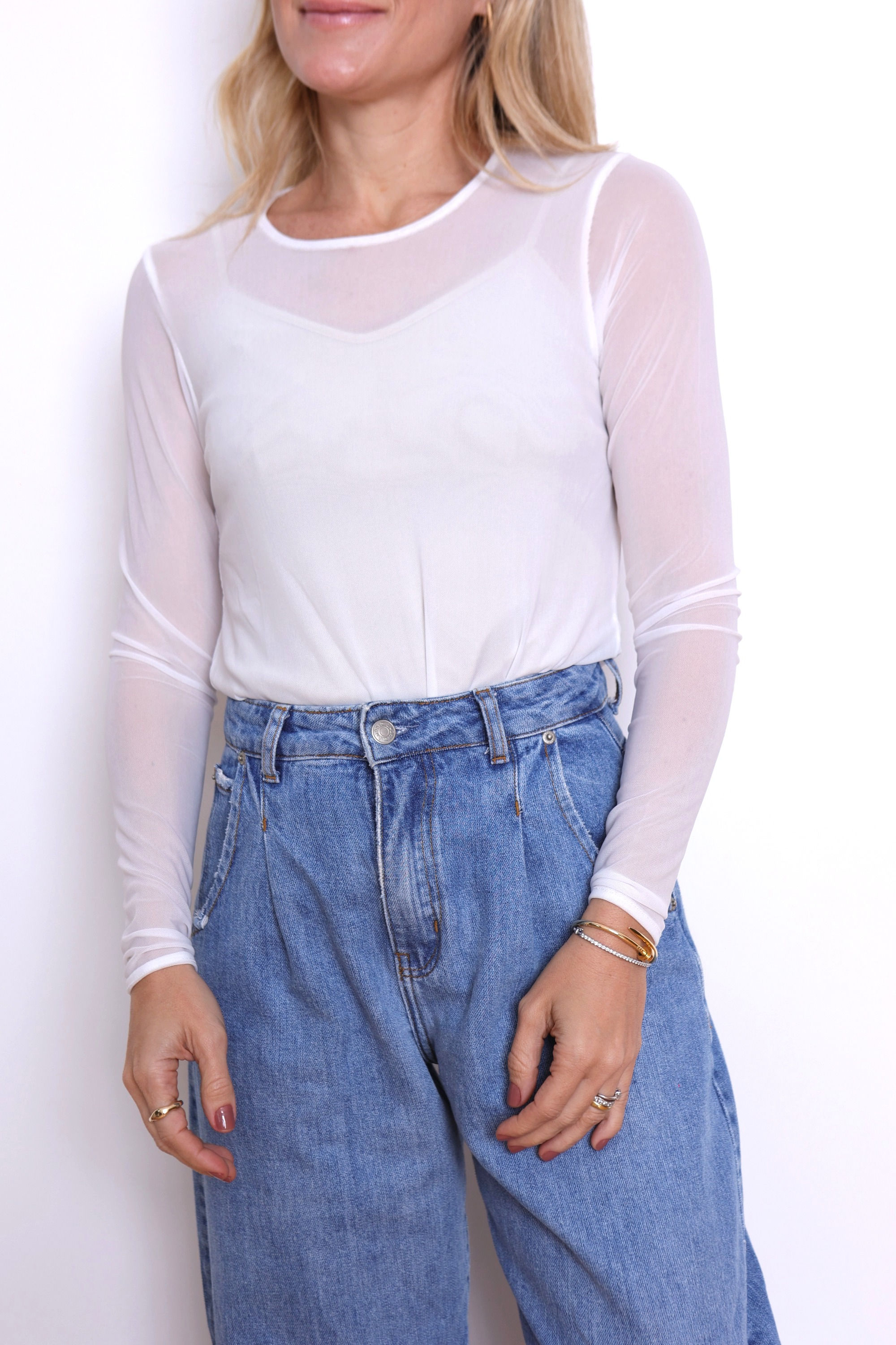 Blusa Básica Tule Branco Missinclof