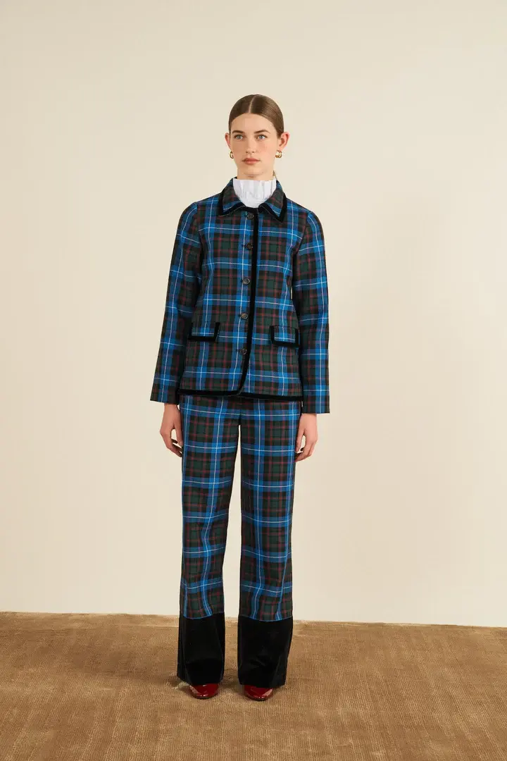 Miniatura: Romeo Pants Blue Checks Maria de la Orden
